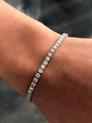 LIV 14k White Gold & Diamonds Prong Set 5.20ct G/VS1 Stackable Tennis Bracelet 7" L
