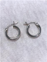 LIV 14k White Gold Small Hoop Design Hinged Post Earrings 1.5 Grams Gift
