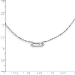 LIV 14k White Gold & Diamonds Floating Halo Abstract Layered Bar Design Necklace