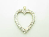 LIV 14kt Yellow Gold Genuine White Diamond Open Heart Halo Design Necklace New Gift