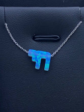 LIV Platinum Sterling Silver .925 Blue Opal Chai Life Good Luck Stackable Necklace