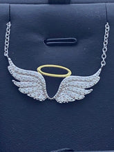 LIV Yellow Gold Sterling Silver White Sapphire Angel Wing Design Halo Necklace Gift