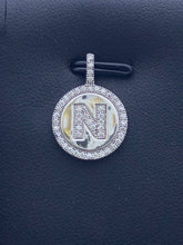 LIV Platinum Sterling Silver .925 White Sapphire Initial N Round Halo Necklace Gift