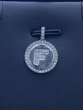 LIV Platinum Sterling Silver .925 White Sapphire Initial F Round Halo Necklace Gift