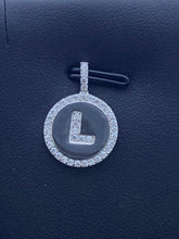 LIV Platinum Sterling Silver .925 White Sapphire Initial L Round Halo Necklace Gift