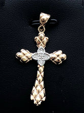 LIV Rose Gold Sterling Silver .925 White Diamond Pave Set Cable Large Cross Necklace