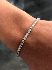 LIV 14k White Gold & Diamonds Prong Set 5.20ct G/VS1 Stackable Tennis Bracelet 7" L