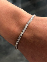 LIV 14k White Gold & Diamonds Prong Set 5.20ct G/VS1 Stackable Tennis Bracelet 7" L