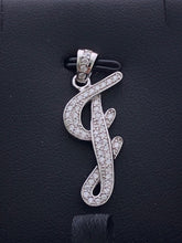 LIV Platinum Sterling Silver Pave White Sapphire Initial J Script Halo Necklace Gift