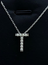 LIV 14k White Gold Genuine Diamonds Initial T Large Block Design G/VS1 Necklace Gift