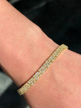 LIV 18k Gold Sterling Silver Pave White Sapphire Baguette Halo Tennis Bracelet Gift