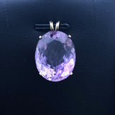 LIV 14k Yellow Gold & Purple Amethyst Large Oval Solitaire Pendant Necklace Gift