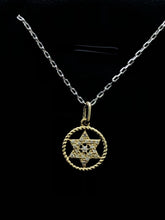 LIV 14k Yellow Gold & Diamonds Star of David Cable Small Halo Design Necklace Gift