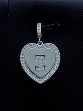 LIV Platinum Sterling Silver .925 White Sapphire Initial I Heart Halo Necklace Gift