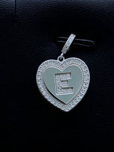 LIV Platinum Sterling Silver .925 White Sapphire Initial E Heart Halo Necklace Gift
