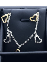 LIV 18k Yellow Gold Sterling Silver Heart Halo Dangle Design Layer Necklace Gift