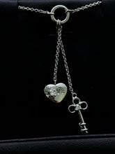 LIV Platinum Sterling Silver White Sapphire Lariat Design Heart Shape Necklace Gift