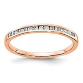 LIV 14k Rose Gold & Diamonds Channel Set 2mm Wide Stackable Band Ring