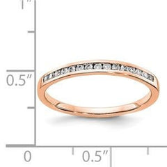 LIV 14k Rose Gold & Diamonds Channel Set 2mm Wide Stackable Band Ring
