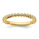 LIV 14k Yellow Gold & Diamonds Halo Design 2.25mm Wide Stackable Band Ring Size 9