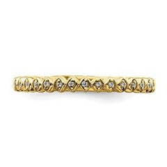 LIV 14k Yellow Gold & Diamonds Halo Design 2.25mm Wide Stackable Band Ring Size 9