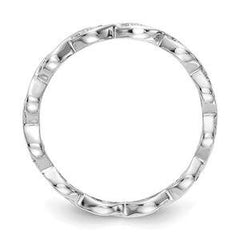 LIV 14k White Gold Vintage Marquise Design Diamond Eternity Band Ring G/VS1