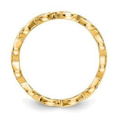LIV 14k Yellow Gold Vintage Marquise Design Diamond Eternity Band Ring G/VS1