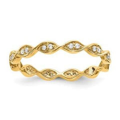 LIV 14k Yellow Gold Vintage Marquise Design Diamond Eternity Band Ring G/VS1
