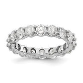 LIV 14k White Gold Round Diamond Eternity Band Ring Shared Prong 4.00ct G/VS1