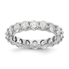 LIV 14k White Gold Round Diamond Eternity Band Ring Shared Prong 4.00ct G/VS1