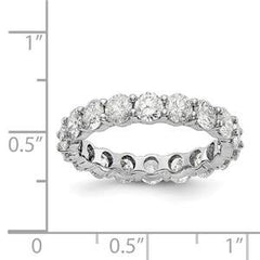 LIV 14k White Gold Round Diamond Eternity Band Ring Shared Prong 4.00ct G/VS1
