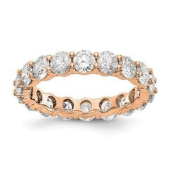 LIV 14k Rose Gold Round Diamond Eternity Band Ring Shared Prong 4.00ct G/VS1