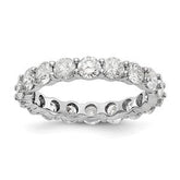 LIV 14k White Gold Round Diamond Eternity Band Ring Shared Prong 3.00ct G/VS1