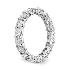 LIV 14k White Gold Round Diamond Eternity Band Ring Shared Prong 3.00ct G/VS1