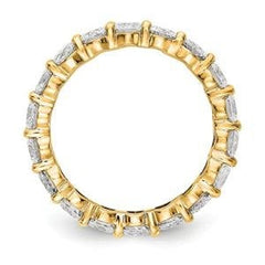 LIV 14k Yellow Gold Round Diamond Eternity Band Ring Shared Prong 3.00ct G/VS