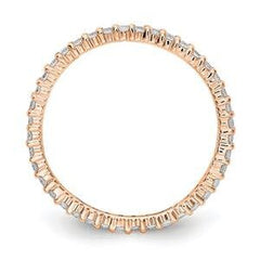 LIV 14k Rose Gold Round Diamond Eternity Ring Shared Prong 1.50mm Wide G/VS1