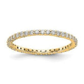 LIV 14k Yellow Gold Round Diamond Eternity Ring Shared Prong 1.50mm Wide G/VS