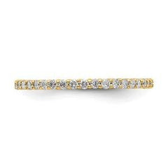 LIV 14k Yellow Gold Round Diamond Eternity Ring Shared Prong 1.50mm Wide G/VS