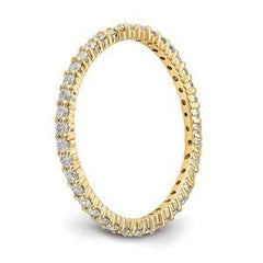 LIV 14k Yellow Gold Round Diamond Eternity Ring Shared Prong 1.50mm Wide G/VS