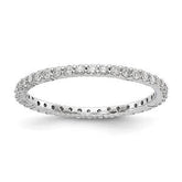LIV 14k White Gold Round Diamond Eternity Ring Shared Prong 1.50mm Wide G/VS