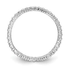 LIV 14k White Gold Round Diamond Eternity Ring Shared Prong 1.50mm Wide G/VS