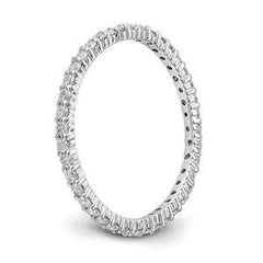 LIV 14k White Gold Round Diamond Eternity Ring Shared Prong 1.50mm Wide G/VS
