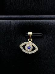 LIV 18k Gold Sterling Silver Blue & White Sapphire Evil Eye Halo Layer Necklace Gift