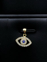 LIV 18k Gold Sterling Silver Blue & White Sapphire Evil Eye Halo Layer Necklace Gift