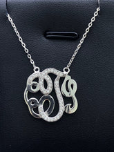 LIV Platinum Sterling Silver Pave White Sapphire Initial J Design Monogram Necklace