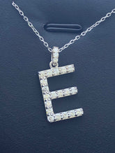 LIV 14k White Gold Genuine Diamonds Initial E Large Block Design G/VS1 Necklace Gift