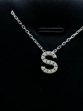 LIV 14k White Gold Genuine Diamonds Initial S Small Block Design G/VS1 Necklace Gift