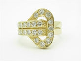 LIV 14k Yellow Gold Diamond Love Knot Design Band Ring 1.25ct tw G/VS1 Gift