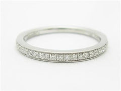 LIV 14k White Gold & Diamonds Micro Pave 2.15mm Width Band Ring 1.8 Grams