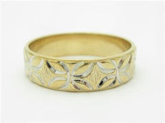 LIV 14k Yellow Gold Diamond Cut Hand Made Butterfly Design 6mm Band Ring